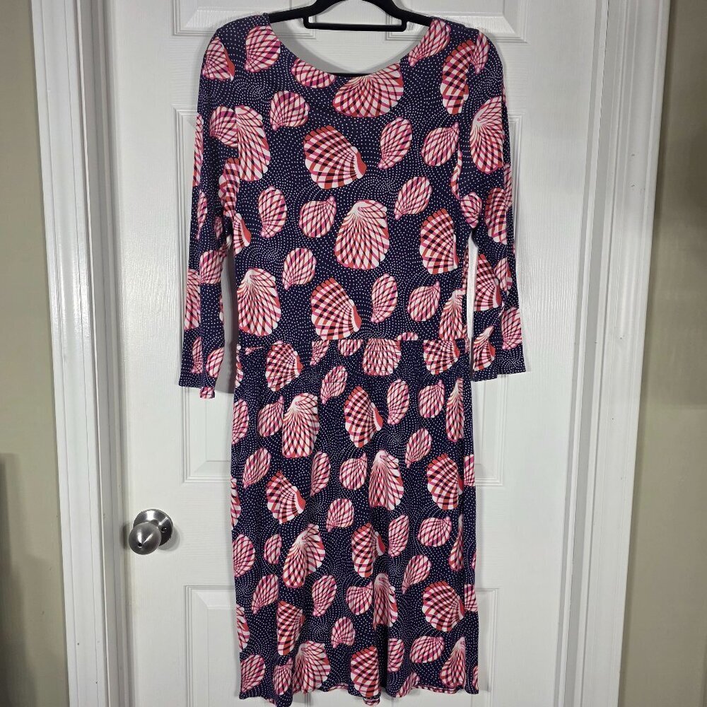 Lilly Pulitzer Sea Shell Print 3/4 Sleeve Midi Dress Size Large